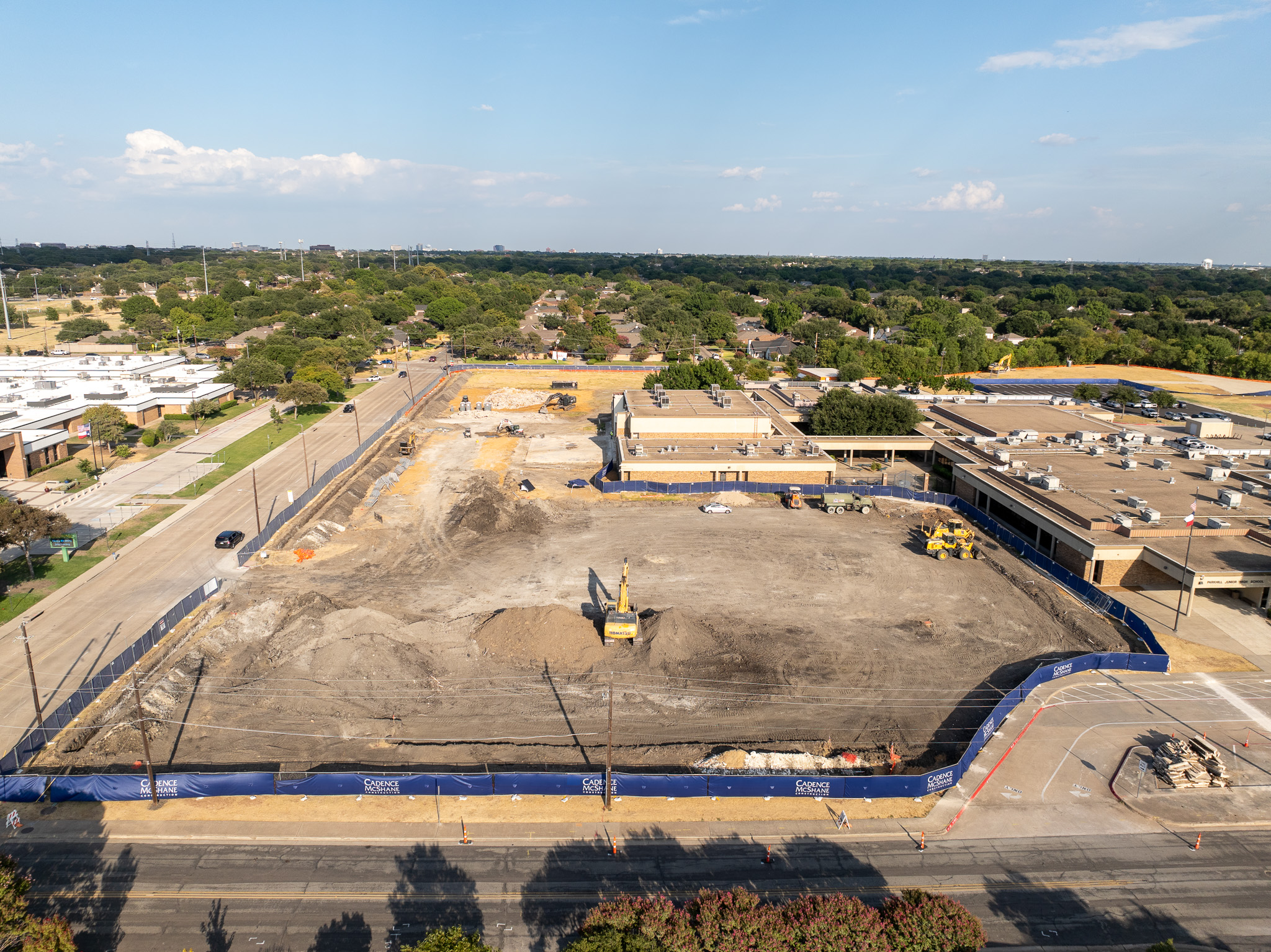 Aerial overview of a Park Hill construction site